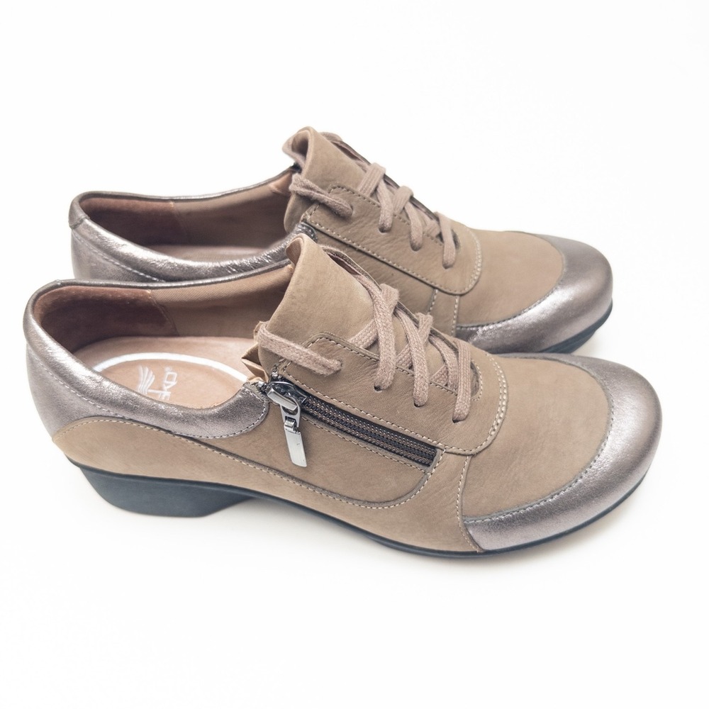 Dansko Taupe Metallic Wedge Sneakers - Picture 8 of 13